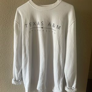 TEXAS A&M CREWNECK white sweater size LARGE